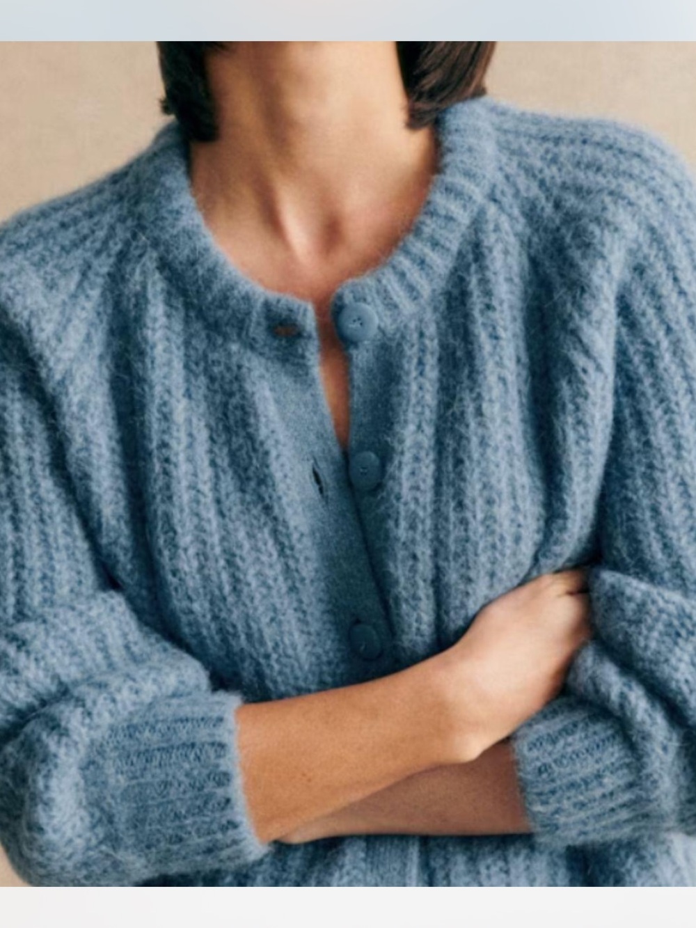 ISO Sézane Blue Emile Cardigan